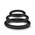 Performance Silicone Cock Ring 3 Pc Set Black