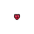 Cheeky Charms Round Metal Butt Plug Gunmetal 3 Pc Kit w Dark Red Heart Jewel