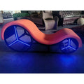 Kama Sutra Mebon Chaise Love Lounge Orange with Metal Frame and LED